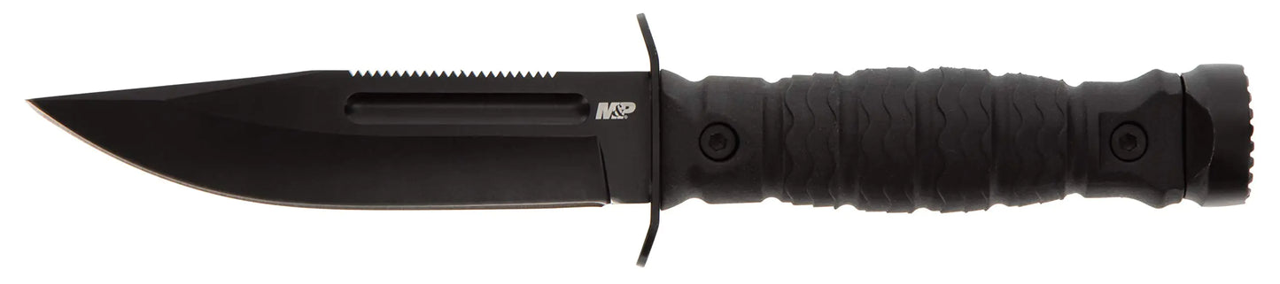 Smith & Wesson M&P Special Ops High Carbon S.S. Full Tang Fixed Blade Survival Knife with Clip Point Rubberized Handle Sawback and Pommel